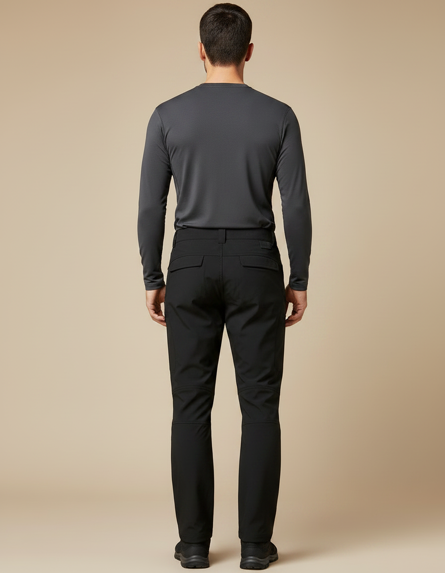 Pantalon Randonnée Noir Cargo Multi-Poches Confortable Homme - Polyester - vue 2
