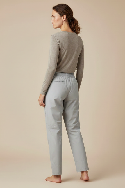 Pantalon Randonnée Gris Clair Imperméable Léger Femme - Polyester - vue 2