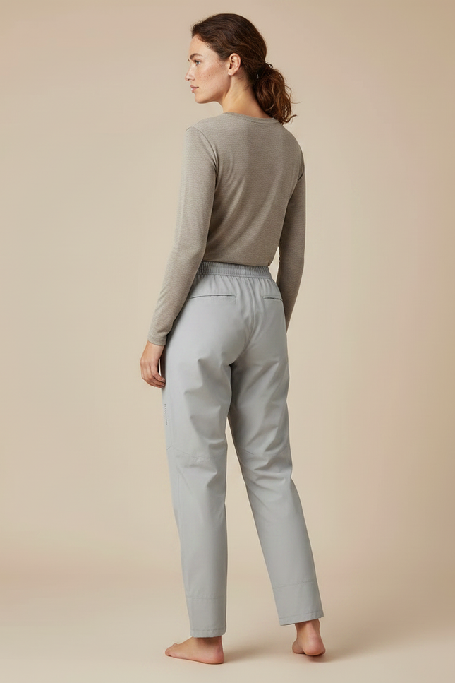Pantalon Randonnée Gris Clair Imperméable Léger Femme - Polyester - vue 2