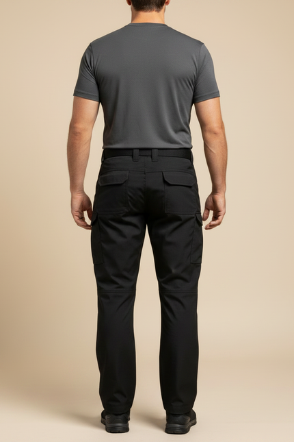 Pantalon Randonnée Noir Homme Cargo Résistant Multipoches - Polyester - vue 2