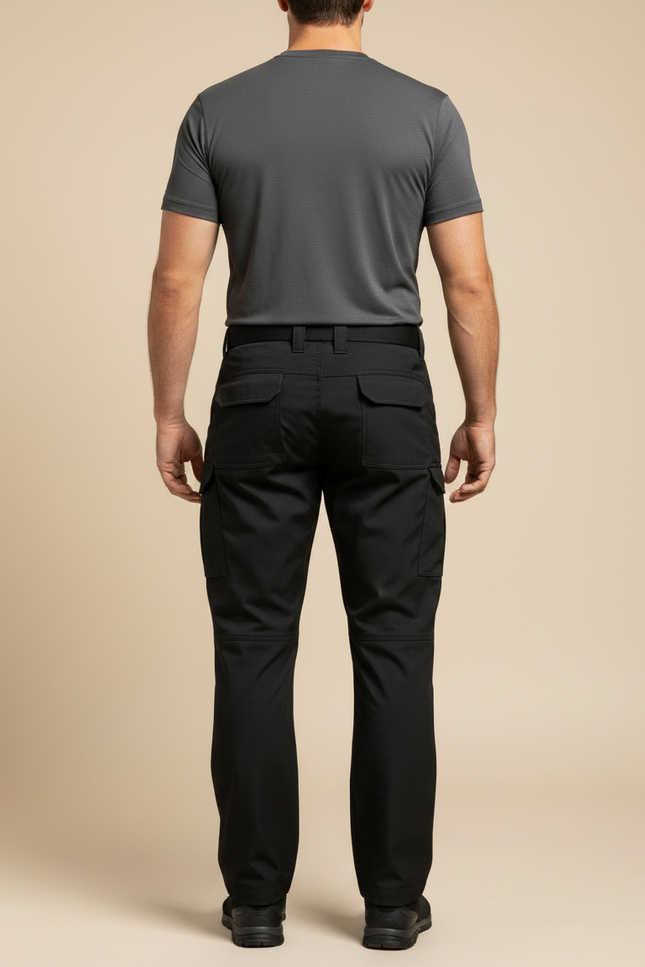Pantalon Randonnée Noir Homme Cargo Résistant Multipoches - Polyester - vue 2