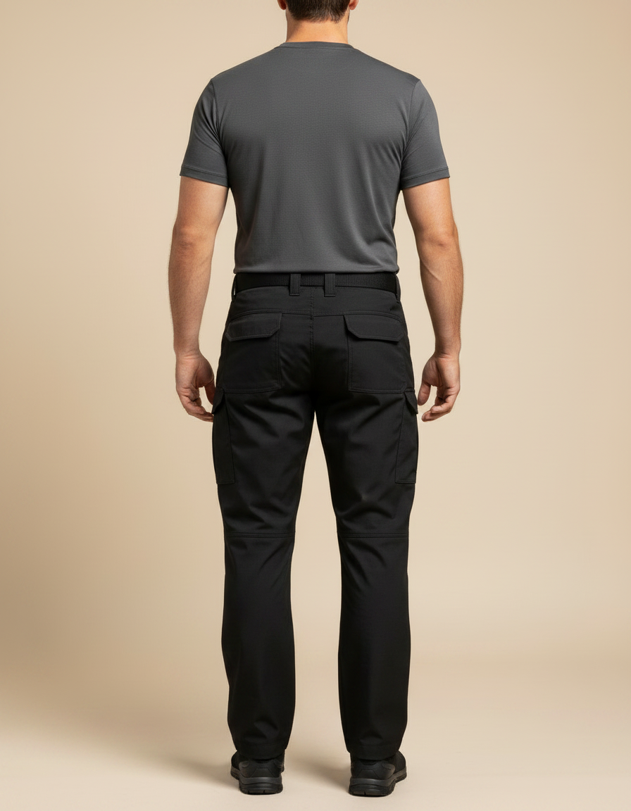 Pantalon Randonnée Noir Homme Cargo Résistant Multipoches - Polyester - vue 2