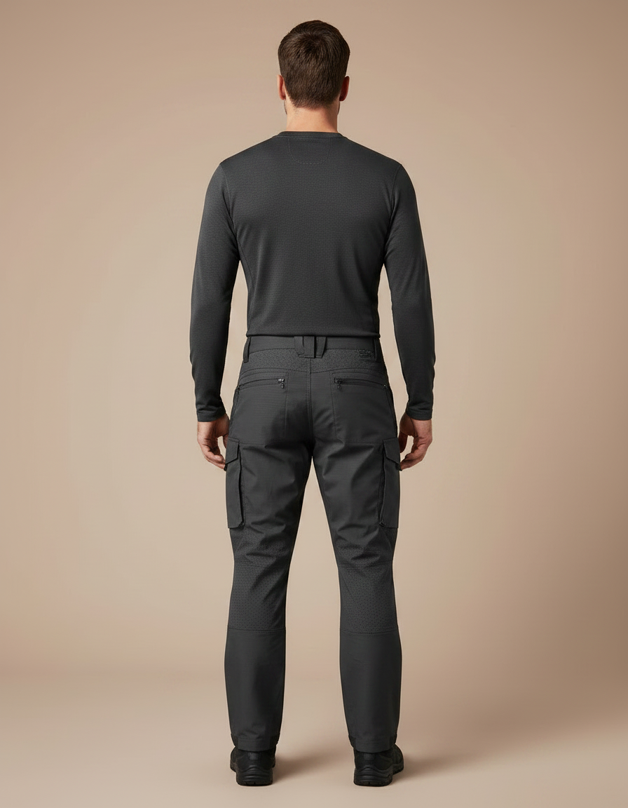 Pantalon Randonnée Gris Homme Cargo Tactique Résistant - Polyester - vue 2