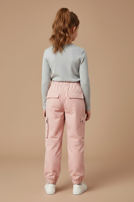 Pantalon Randonnée Rose Cargo Enfant Doublé Polaire - Polyester - vue 2