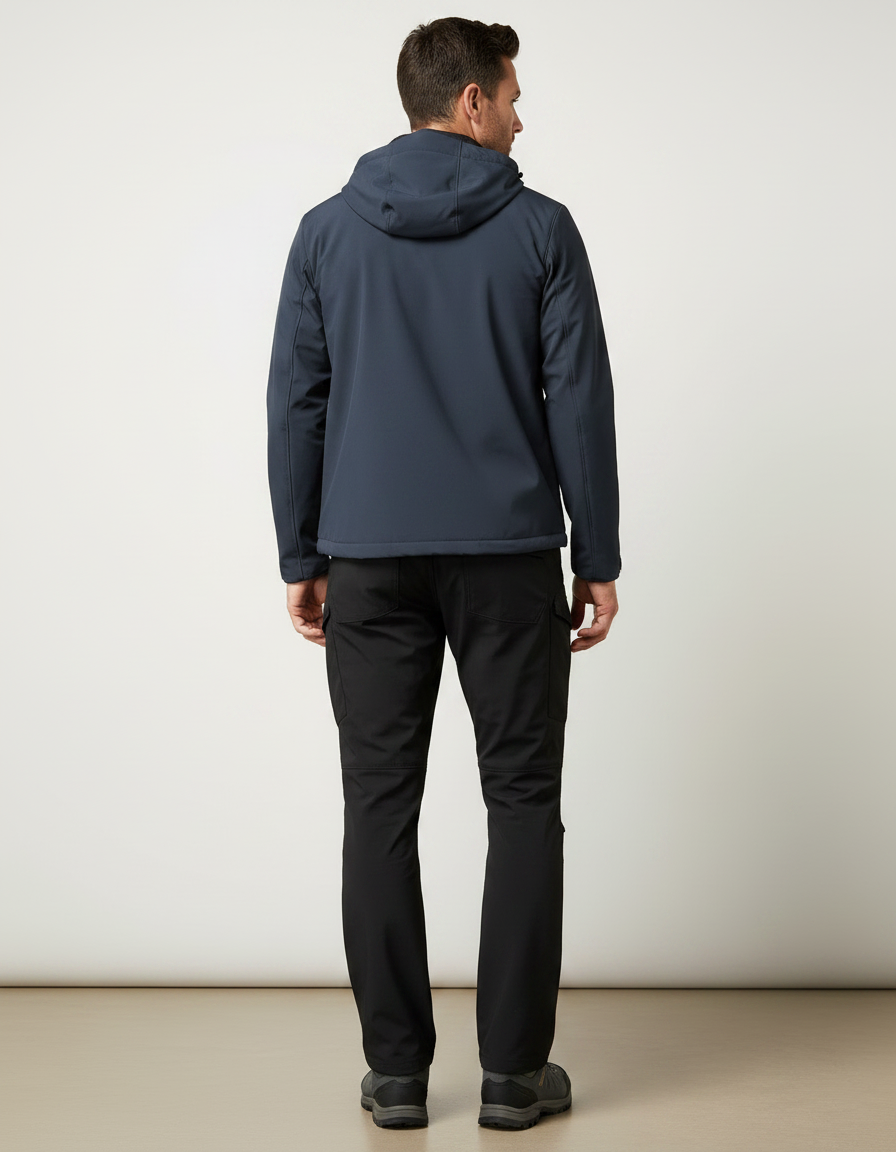 Pantalon Randonnée Noir Homme Cargo Confortable Coupe Droite - Polyester - vue 2
