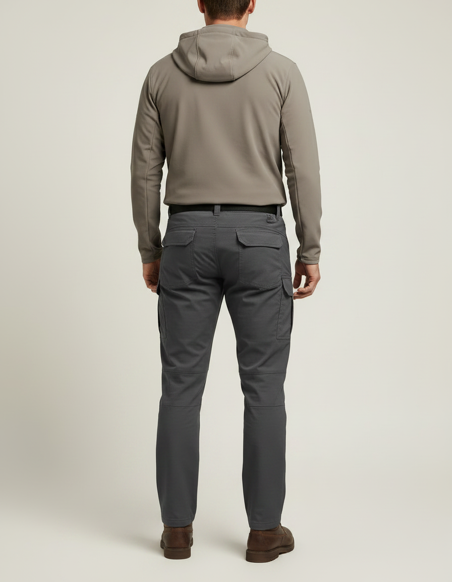 Pantalon Randonnée Homme Gris Cargo Léger Stretch - Polyester - vue 2