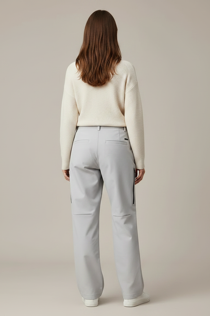 Pantalon Randonnée Gris Ample Zippé Décontracté - Polyester - vue 2