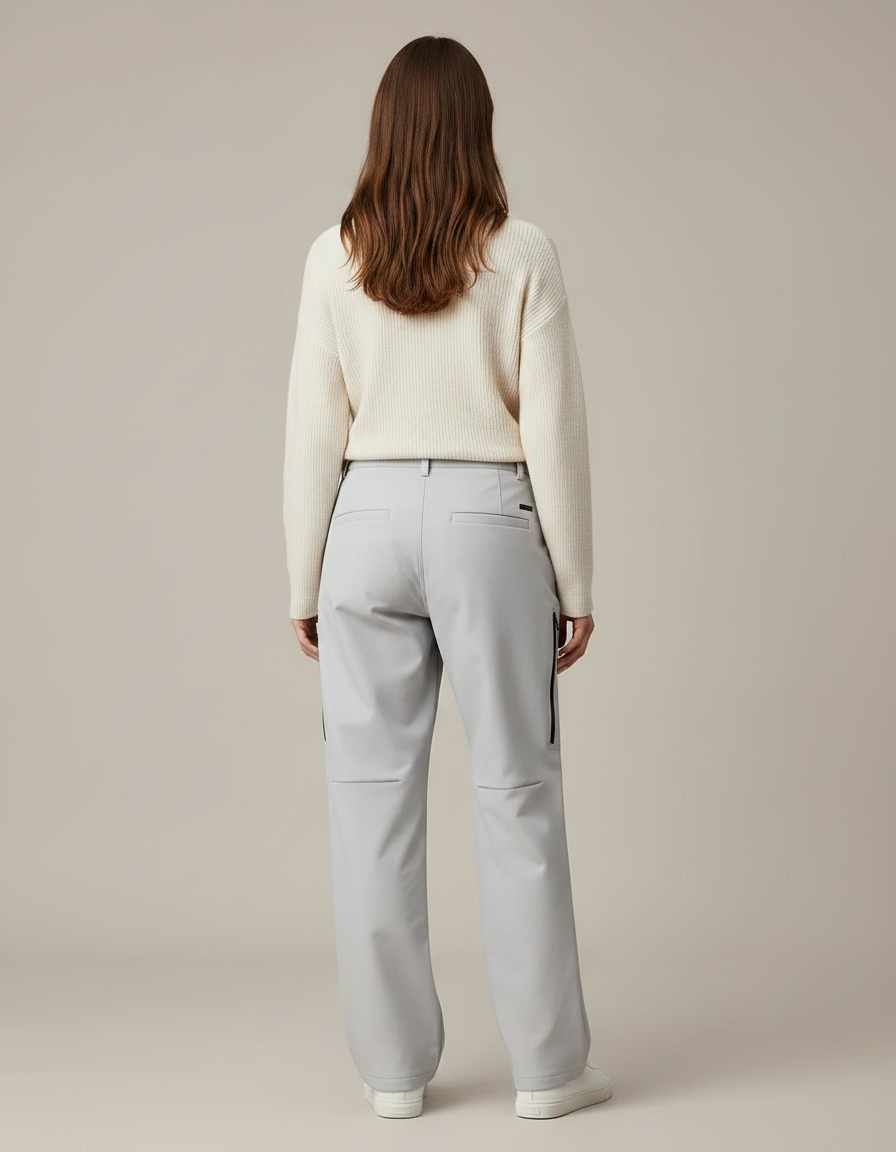 Pantalon Randonnée Gris Ample Zippé Décontracté - Polyester - vue 2