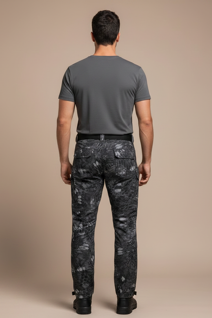 Pantalon Randonnée Camouflage Gris Tactique Cargo Homme - Polyester - vue 2