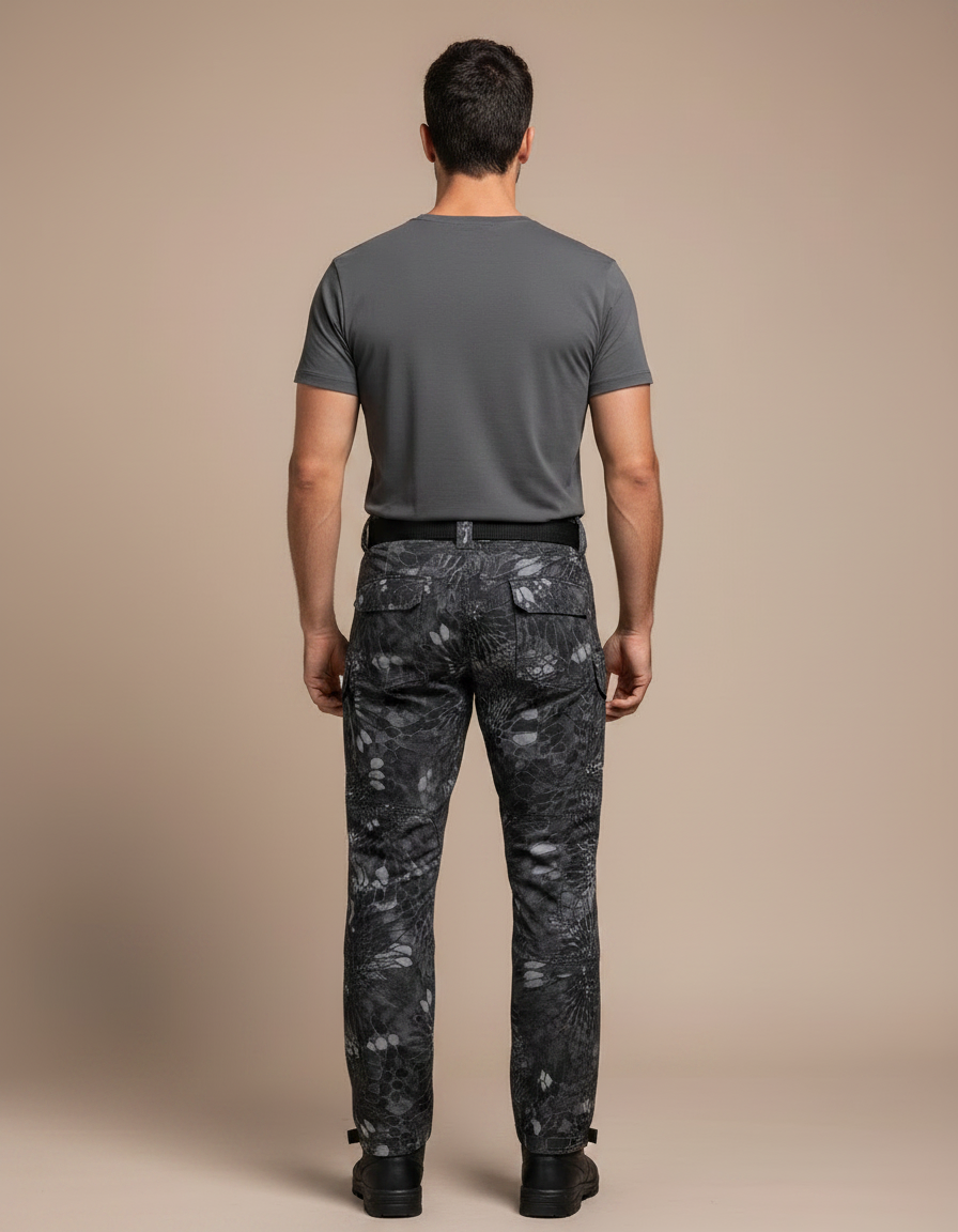 Pantalon Randonnée Camouflage Gris Tactique Cargo Homme - Polyester - vue 2