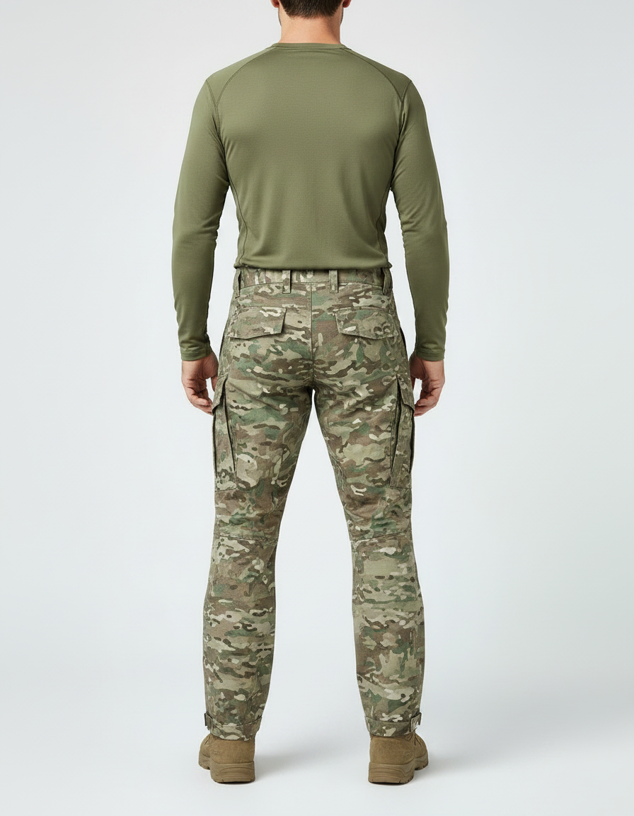 Pantalon Randonnée Camouflage Militaire Cargo Tactique Robuste - Multicolore Toile - vue 2