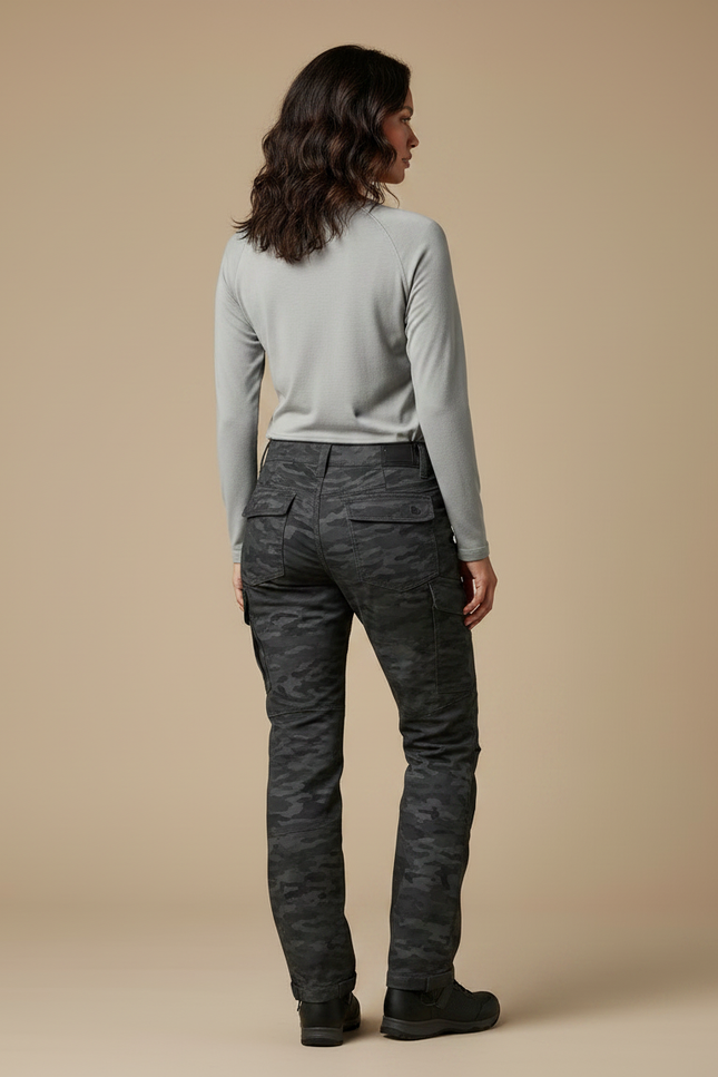 Pantalon Randonnée Camouflage Gris Femme Cargo Robuste - Toile - vue 2