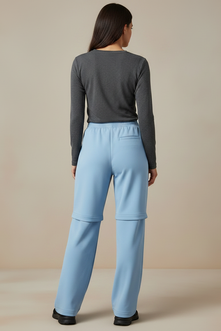 Pantalon Randonnée Convertible Bleu Ample Femme - Polyester - vue 2