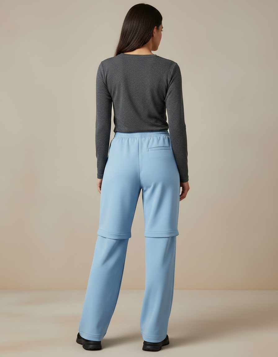 Pantalon Randonnée Convertible Bleu Ample Femme - Polyester - vue 2