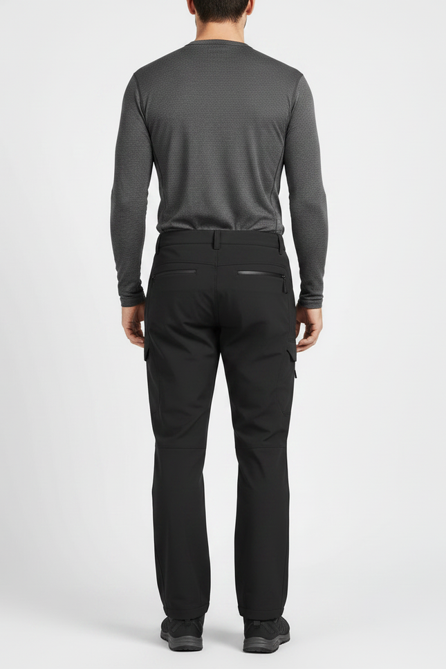 Pantalon Randonnée Noir Homme Imperméable Cargo Sport - Polyester - vue 2