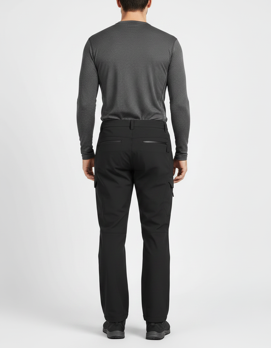 Pantalon Randonnée Noir Homme Imperméable Cargo Sport - Polyester - vue 2