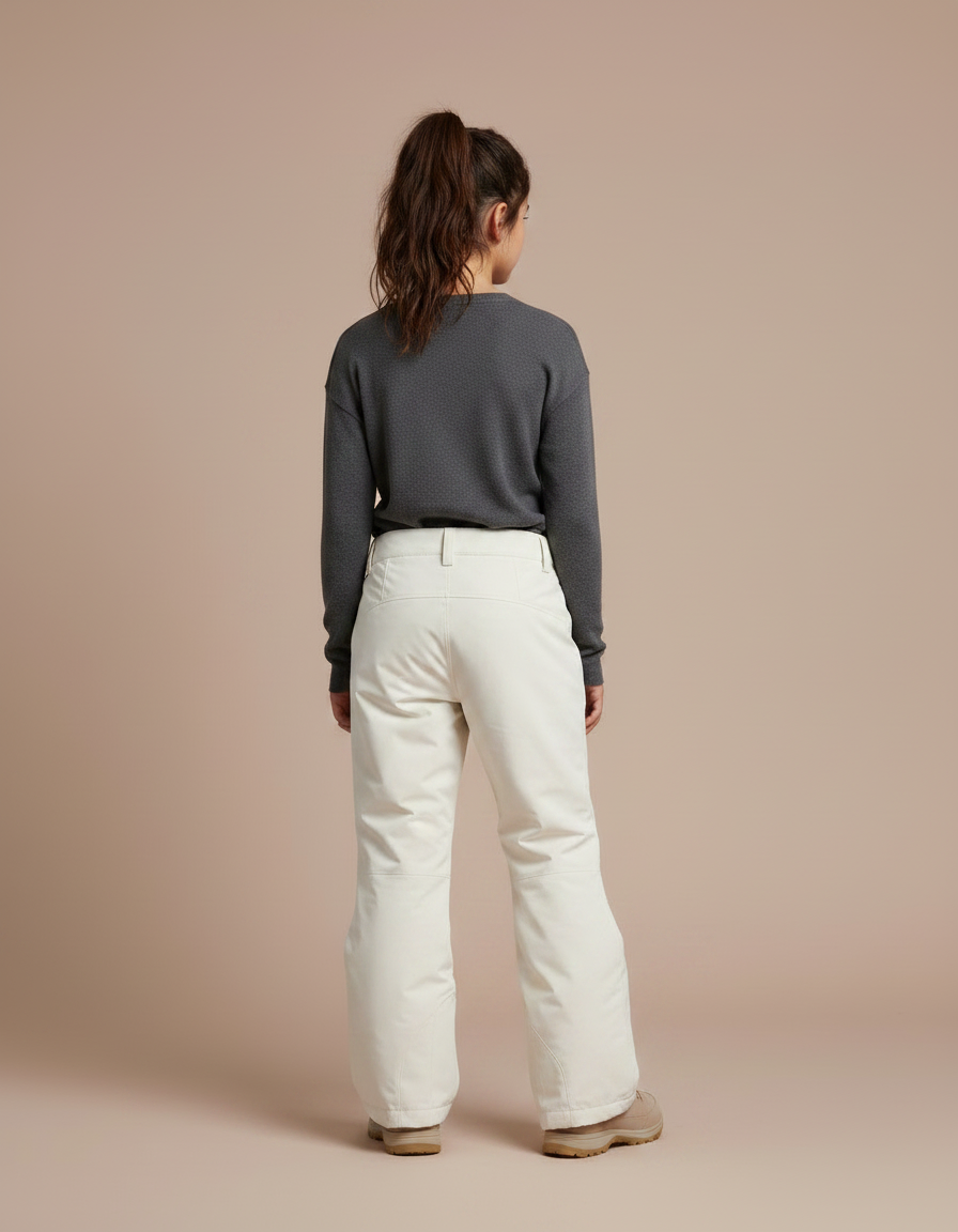 Pantalon Randonnée Crème Imperméable Ample Unisexe Hiver - Beige Polyester - vue 2