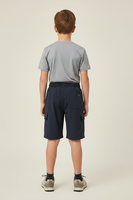 Pantalon Randonnée Marine Cargo Léger Enfant - Polyester - vue 2