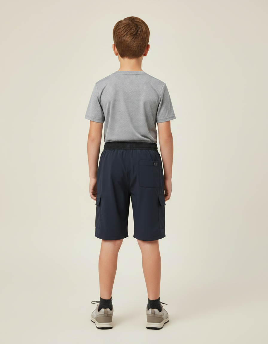 Pantalon Randonnée Marine Cargo Léger Enfant - Polyester - vue 2