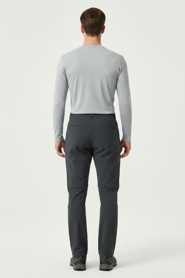 Pantalon Randonnée Gris Convertible Léger Séchage Rapide Homme - Polyester - vue 2