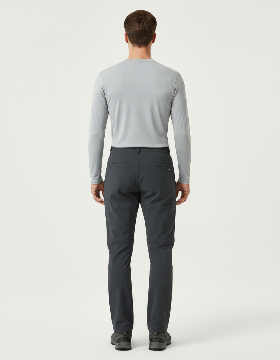 Pantalon Randonnée Gris Convertible Léger Séchage Rapide Homme - Polyester - vue 2