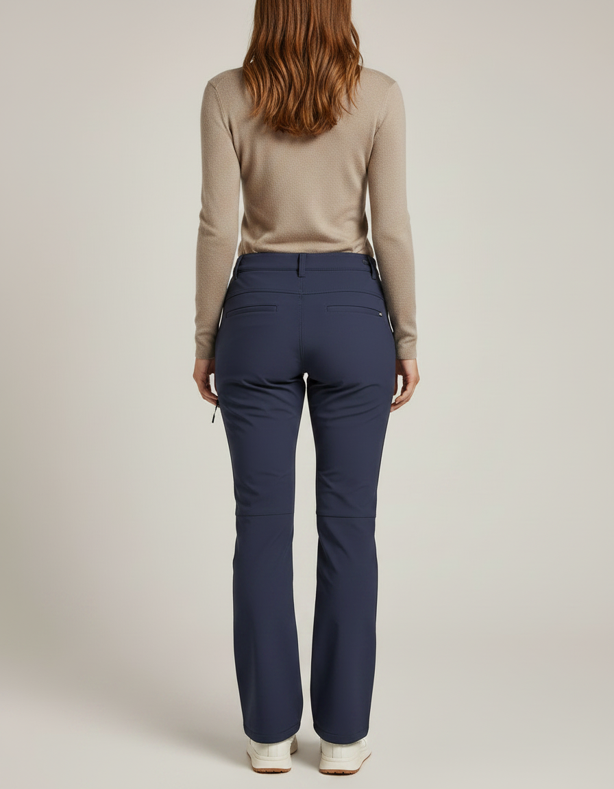 Pantalon Randonnée Bleu Marine Doublé Polaire Extensible Femme - Polyester - vue 2
