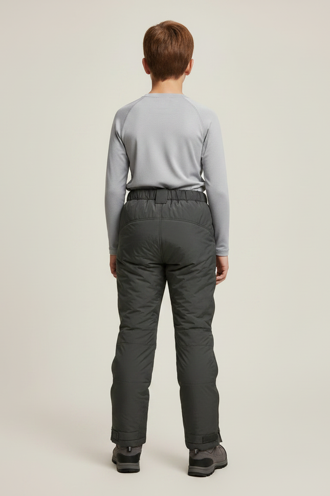 Pantalon Randonnée Garçon Matelassé Hiver Chaud Gris Foncé - Kaki Polyester - vue 2