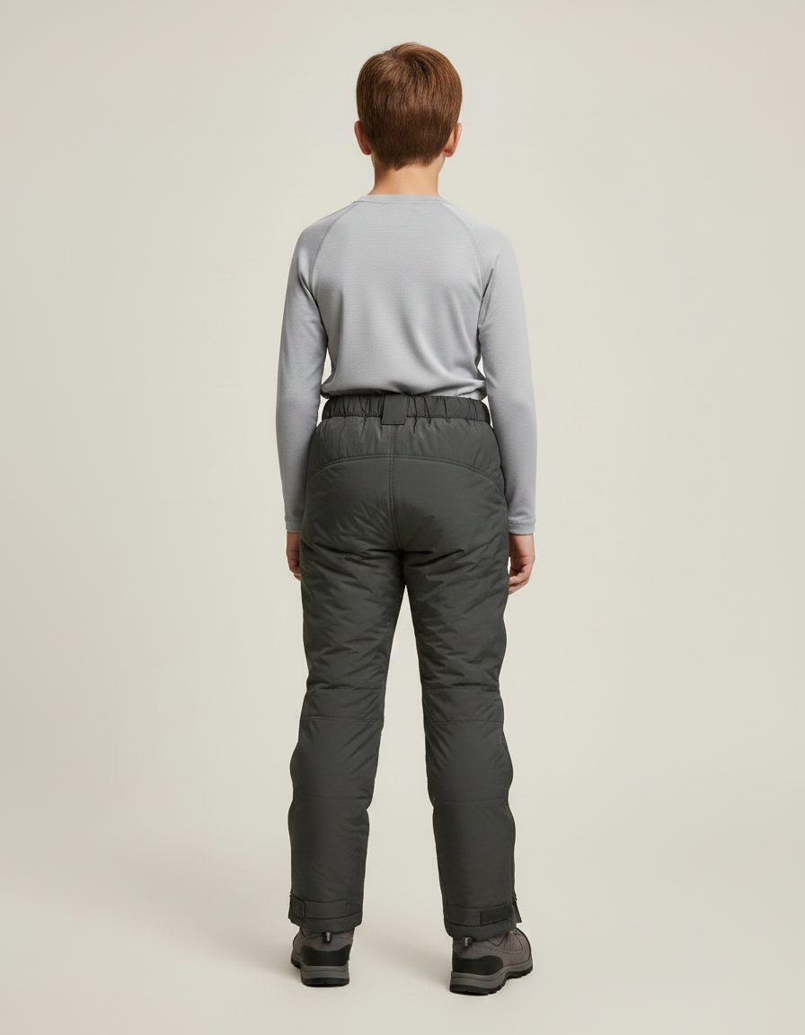 Pantalon Randonnée Garçon Matelassé Hiver Chaud Gris Foncé - Kaki Polyester - vue 2