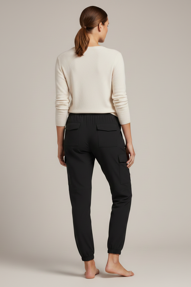 Pantalon Randonnée Noir Cargo Jogger Léger Femme - Polyester - vue 2