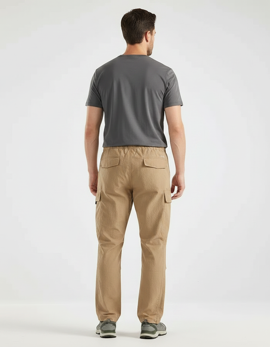 Pantalon Randonnée Cargo Beige Léger Décontracté Homme - Toile - vue 2