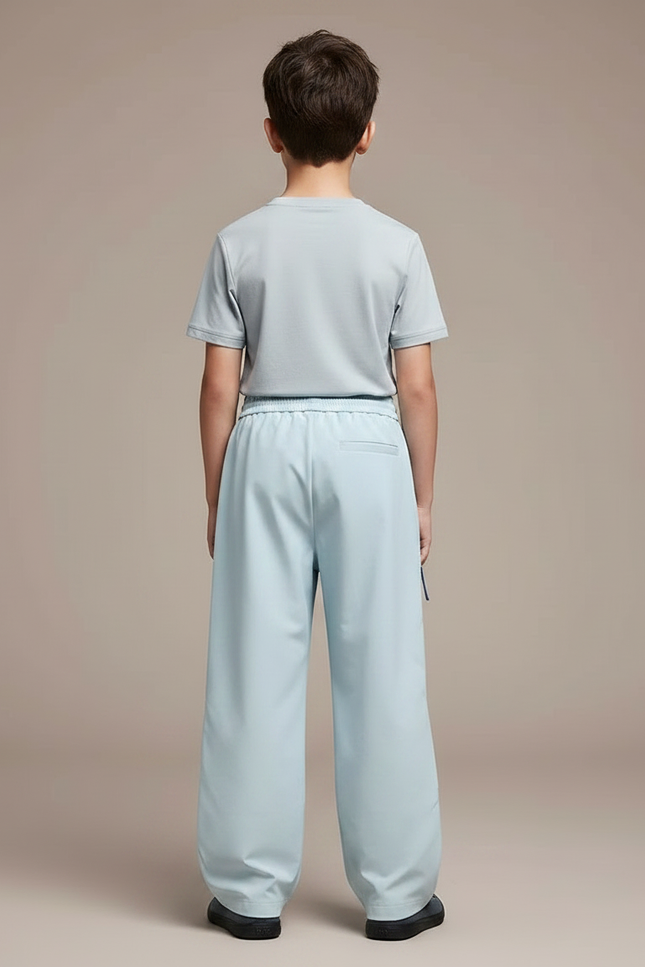 Pantalon Randonnée Bleu Ciel Ample Imperméable Bicolore Enfant - Multicolore Polyester - vue 2