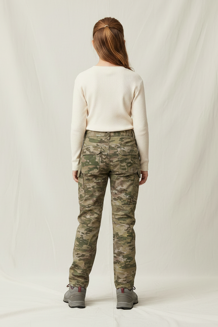 Pantalon Randonnée Camouflage Multipoches Enfant Résistant Pratique - Multicolore Toile - vue 2