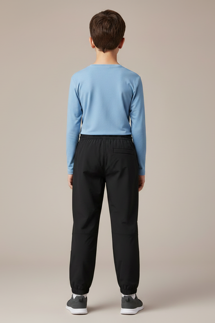 Pantalon Randonnée Noir Enfant Léger Confortable Sport - Polyester - vue 2