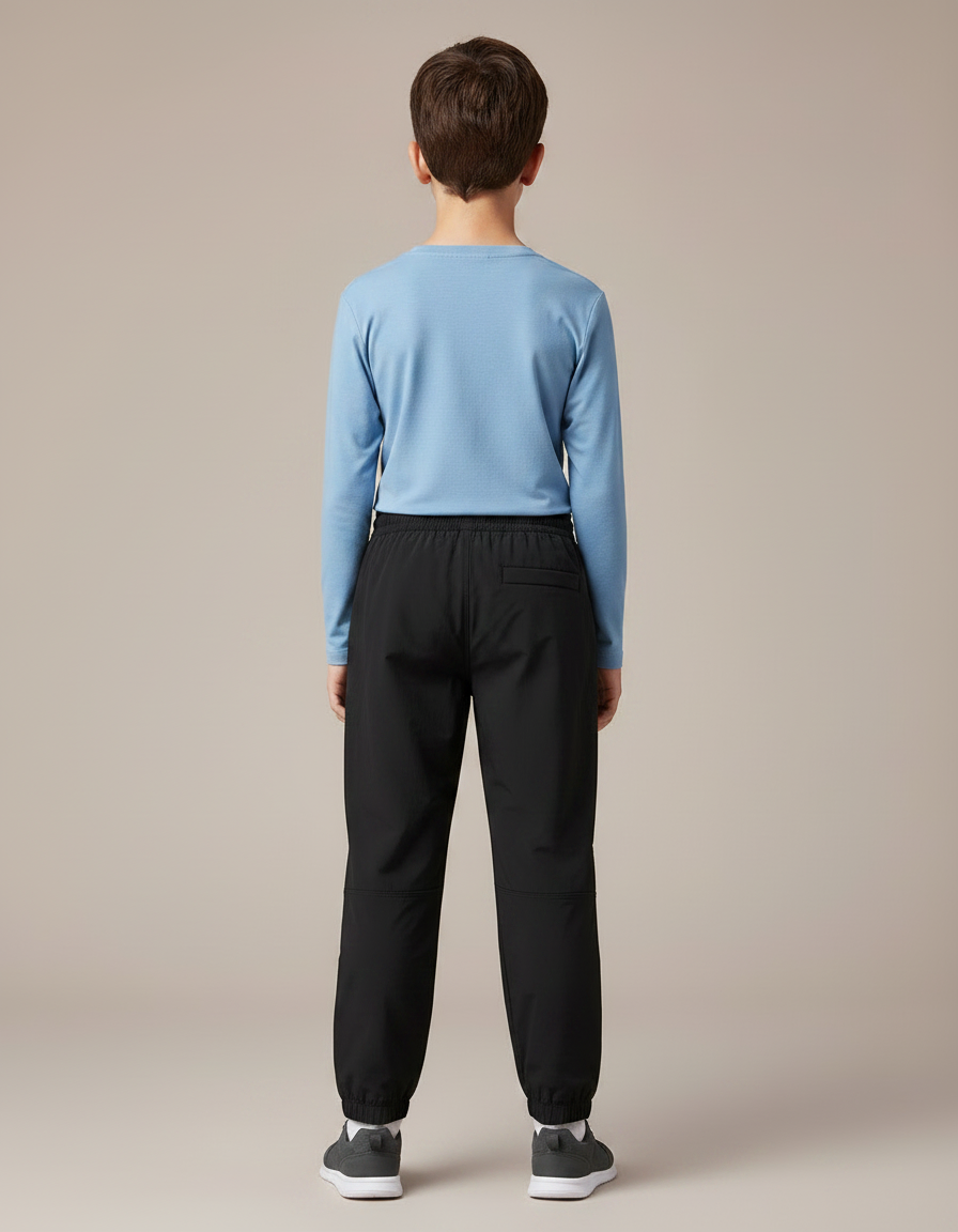 Pantalon Randonnée Noir Enfant Léger Confortable Sport - Polyester - vue 2
