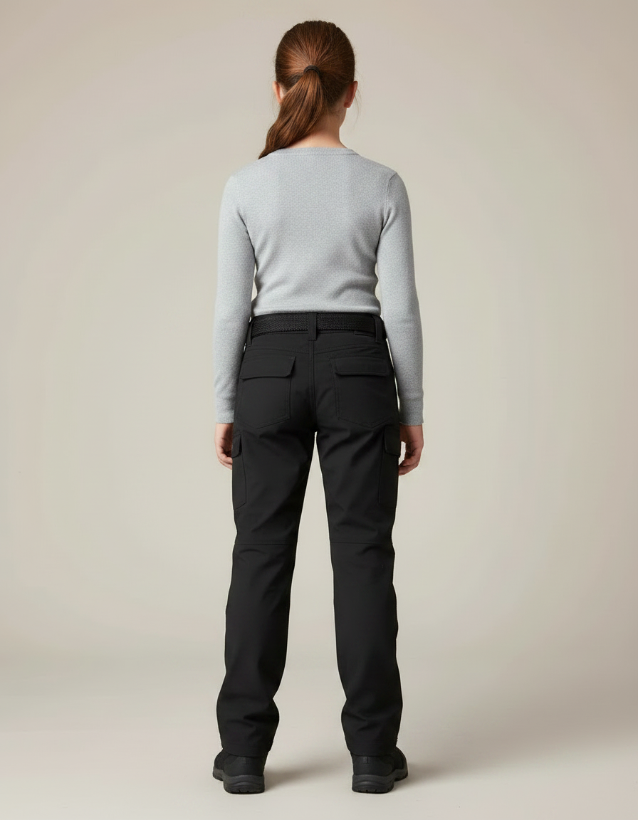 Pantalon Randonnée Noir Cargo Multipoches Robuste - Polyester - vue 2