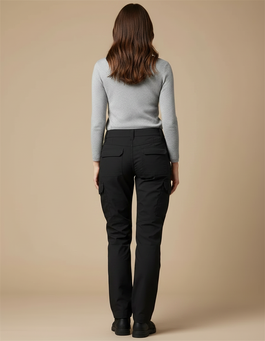 Pantalon Randonnée Noir Cargo Ample Femme - Polyester - vue 2