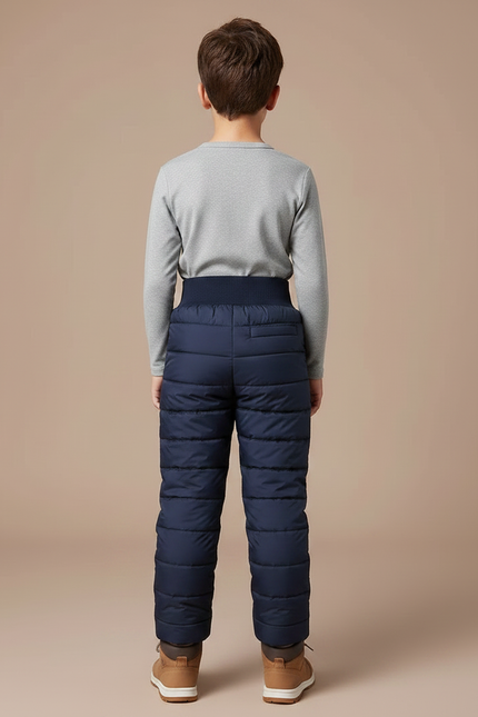 Pantalon Randonnée Enfant Bleu Marine Matelassé Hiver - Polyester - vue 2