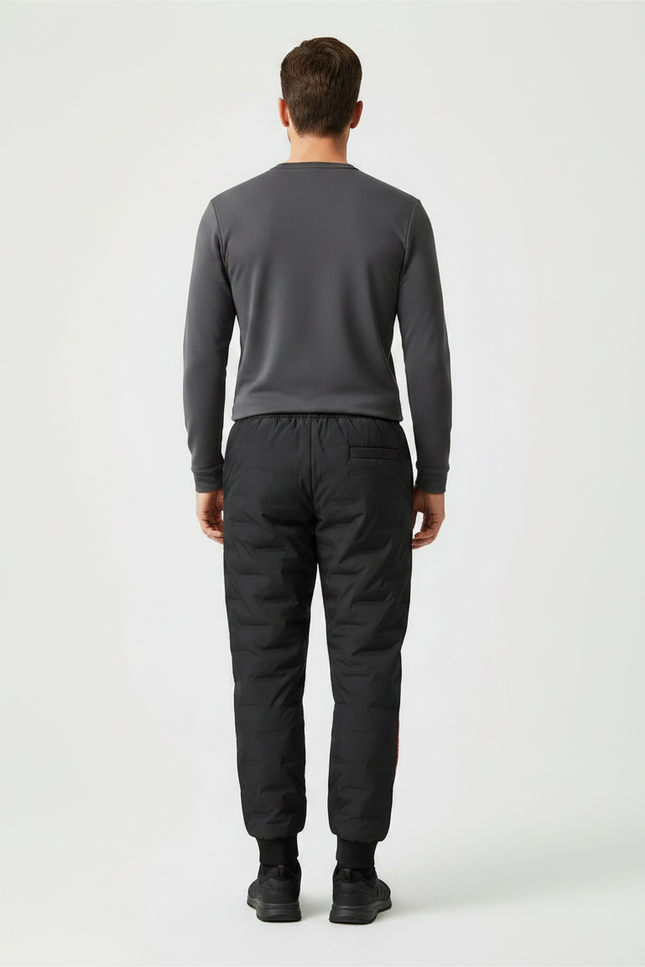 Pantalon Randonnée Noir Matelassé Homme Sport Hiver - Polyester - vue 2