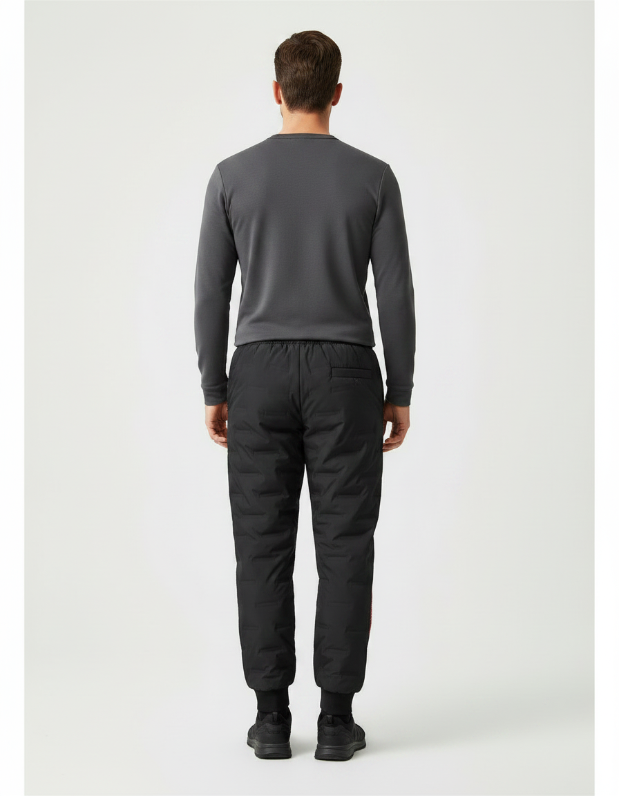 Pantalon Randonnée Noir Matelassé Homme Sport Hiver - Polyester - vue 2