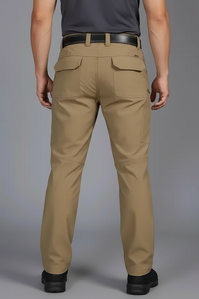 Pantalon Randonnée Cargo Homme Beige Multi-Poches Séchage Rapide - Polyester - vue 2