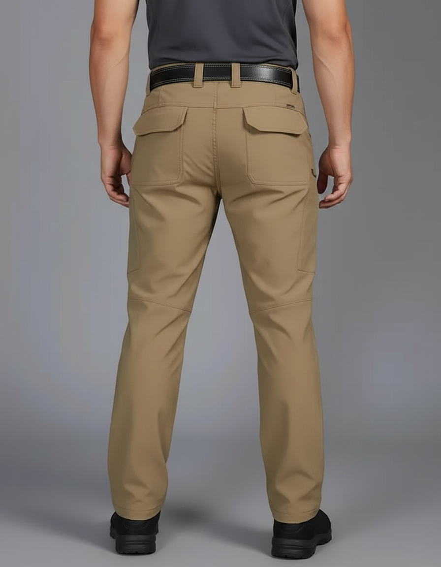 Pantalon Randonnée Cargo Homme Beige Multi-Poches Séchage Rapide - Polyester - vue 2
