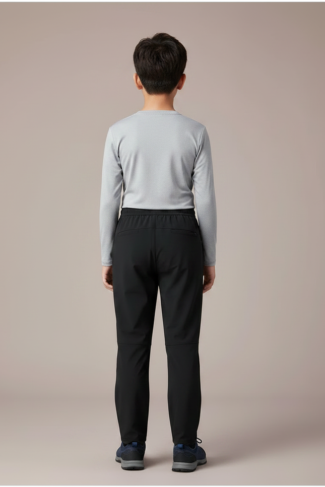 Pantalon Randonnée Noir Enfant Léger Sport Cordon - Polyester - vue 2