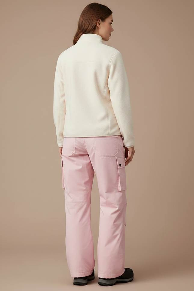 Pantalon Randonnée Rose Cargo Ample Imperméable Unisexe - Polyester - vue 2