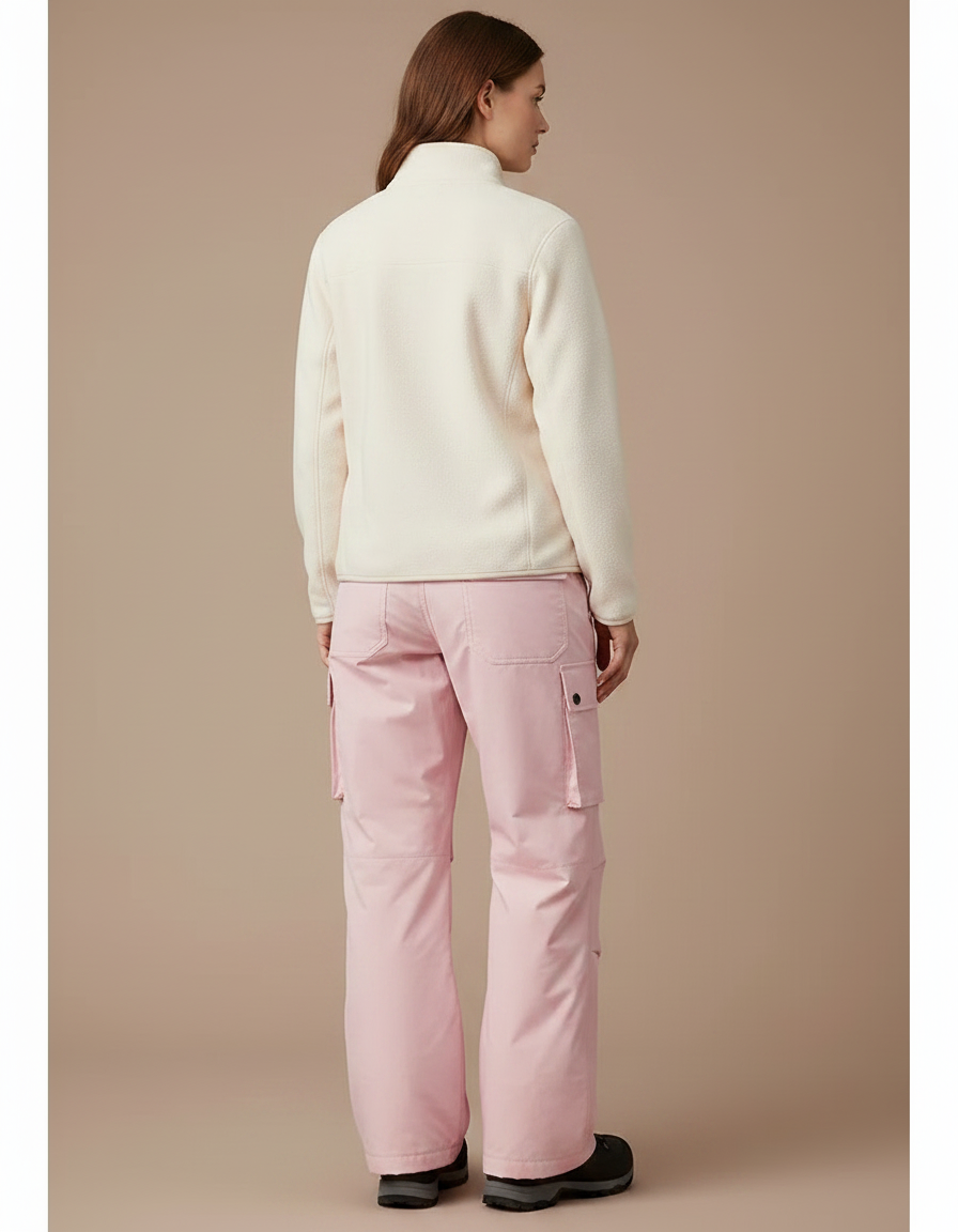 Pantalon Randonnée Rose Cargo Ample Imperméable Unisexe - Polyester - vue 2
