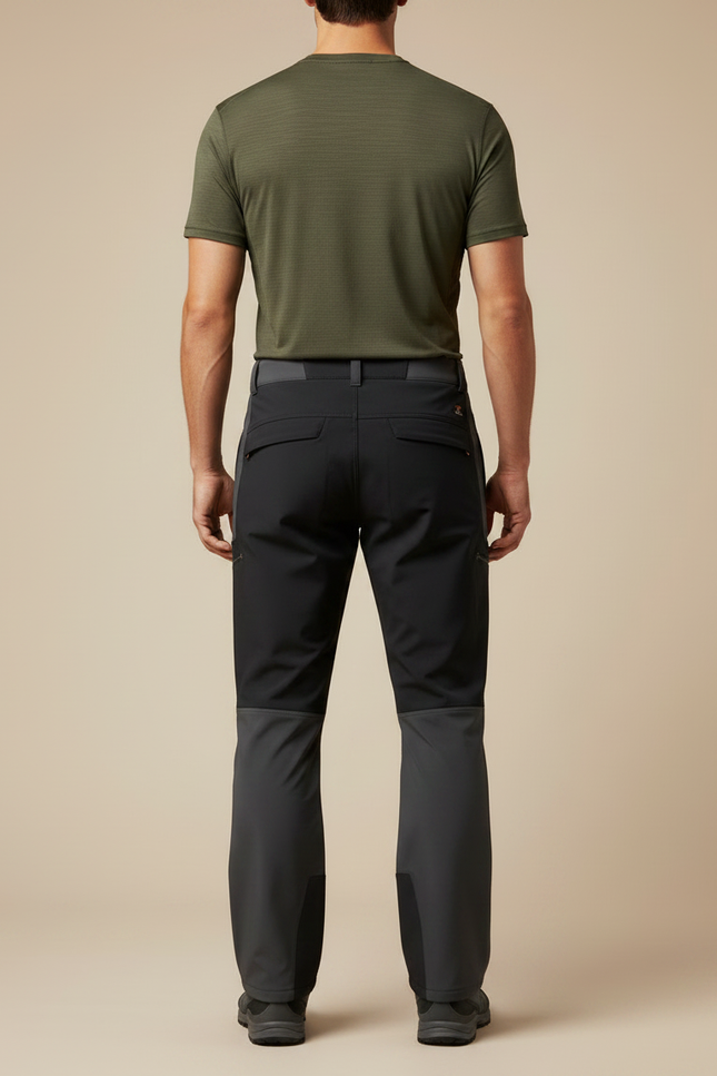 Pantalon Randonnée Homme Gris Renforcé Softshell Extensible Hiver - Polyester - vue 2