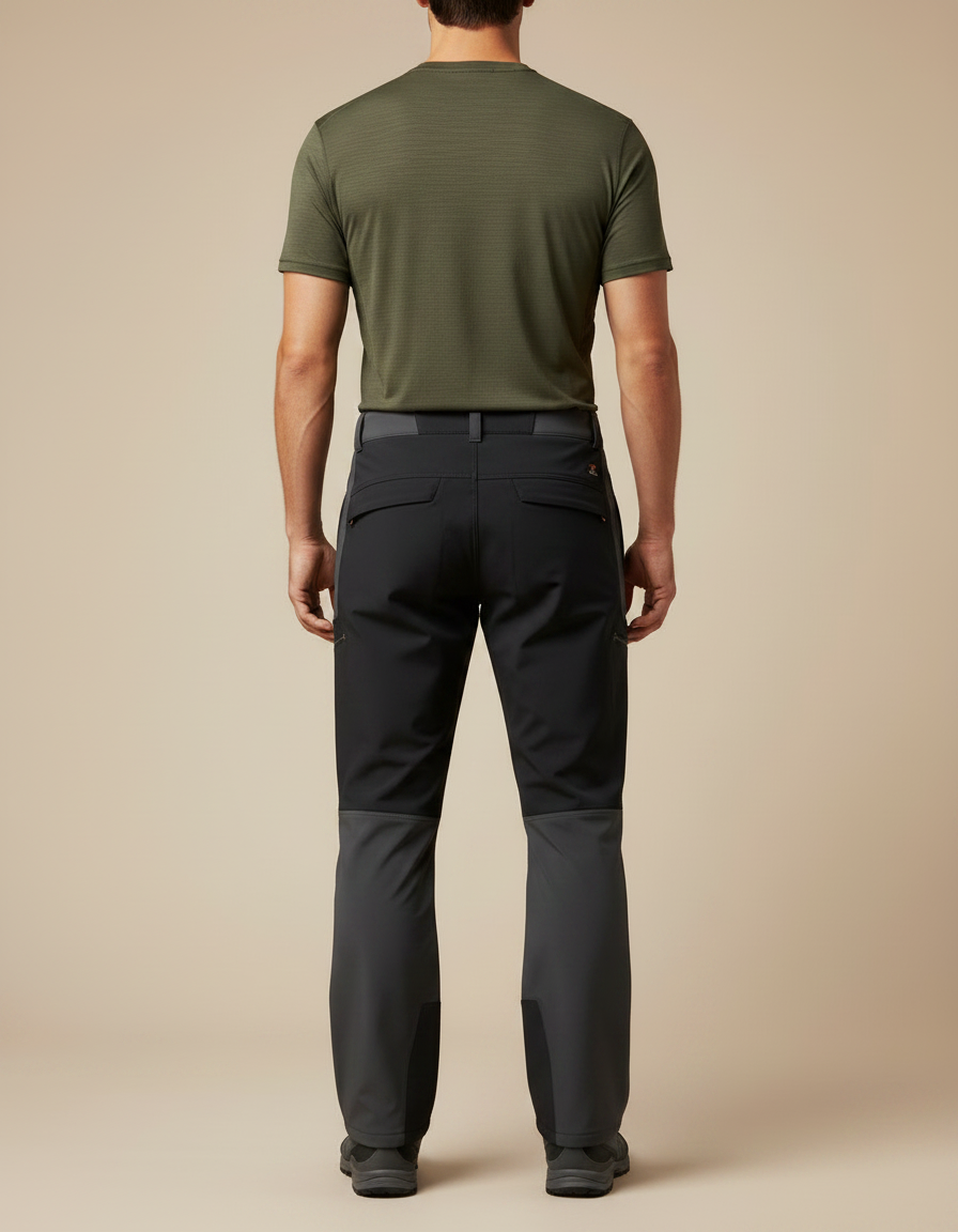 Pantalon Randonnée Homme Gris Renforcé Softshell Extensible Hiver - Polyester - vue 2