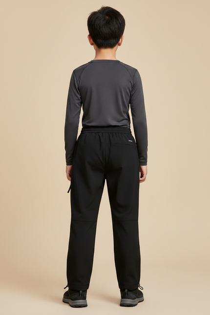 Pantalon Randonnée Noir Imperméable Enfant Sport - Polyester - vue 2