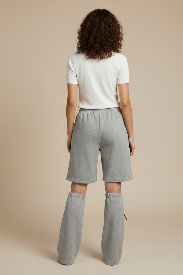 Pantalon Randonnée Gris Convertible Ample Femme Cordon - Molleton - vue 2
