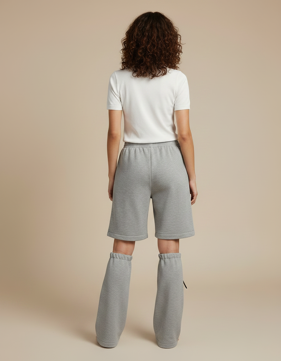 Pantalon Randonnée Gris Convertible Ample Femme Cordon - Molleton - vue 2