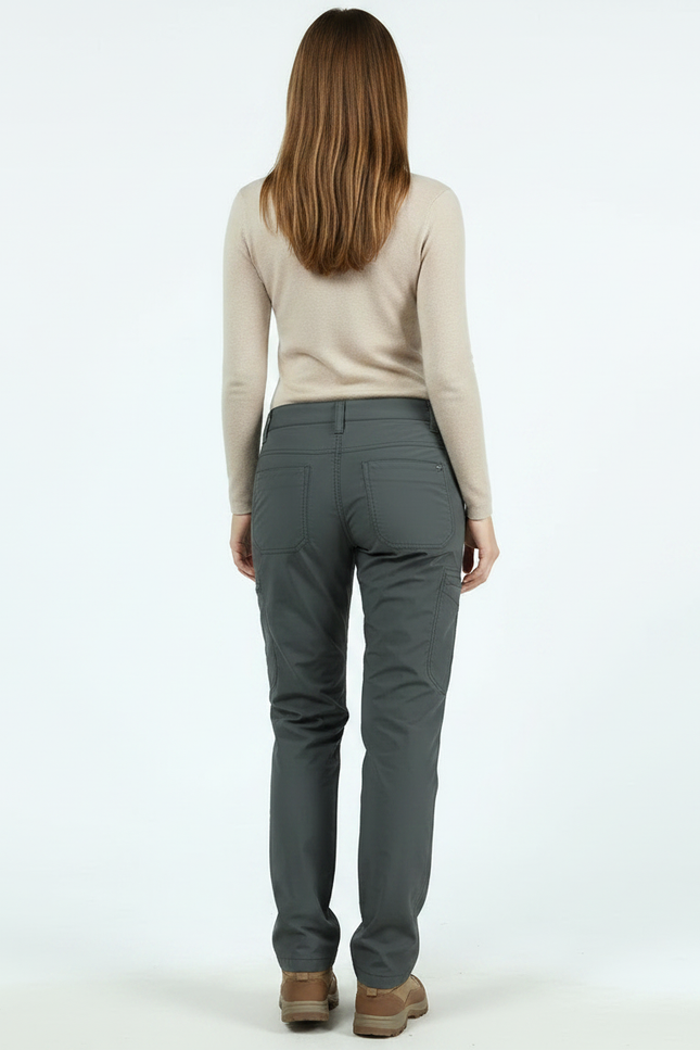 Pantalon Randonnée Gris Femme Léger Respirant Imperméable - Polyester - vue 2